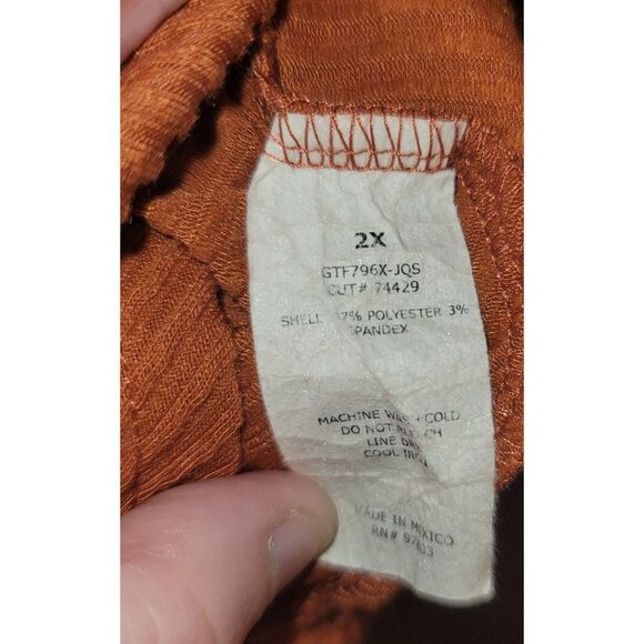 Green Envelope Los Angeles  2XL XXL Burnt Orange Sweater Plus Size Buttons - Picture 4 of 4